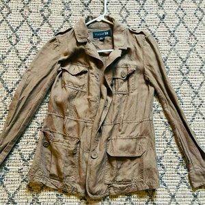 Like new brown forever 21 cargo jacket